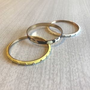 J. Crew Enamel Metal Bangles Bracelets (Set of 3)